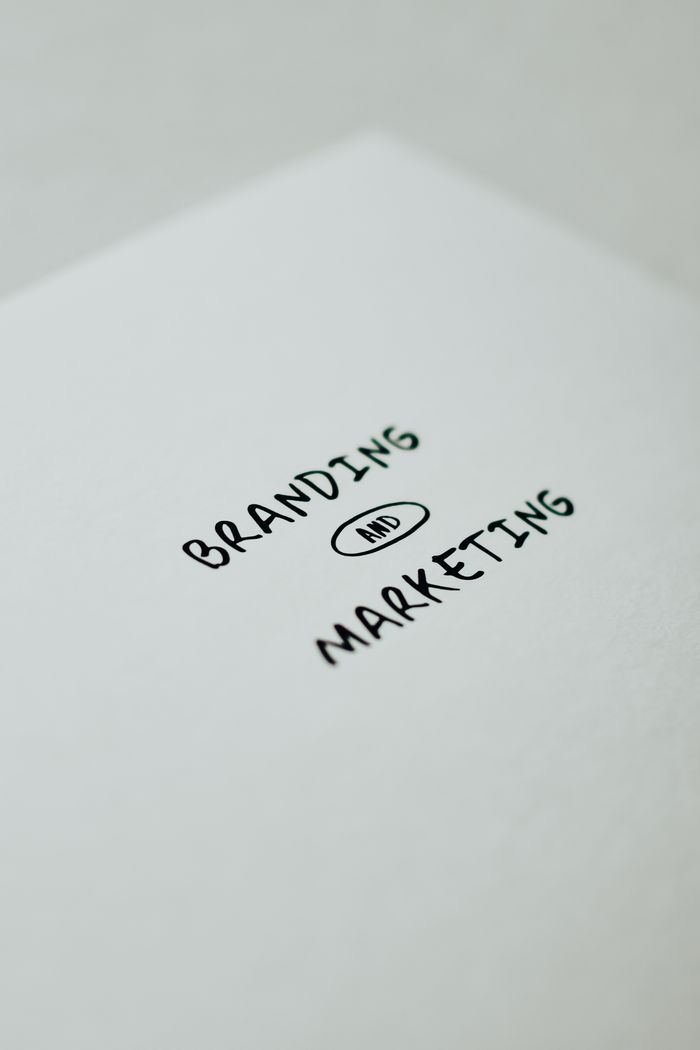 Minimalistic design showcasing branding and marketing text for business strategy visuals.